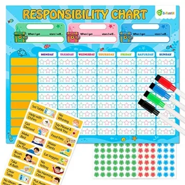 D-FantiX Magnetic Responsibility and Chore Chart - Engaging Kids' Daily Routines
