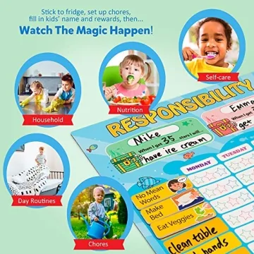 D-FantiX Magnetic Responsibility Chart for Kids Chores
