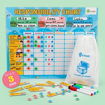 D-FantiX Magnetic Responsibility Chart for Kids Chores