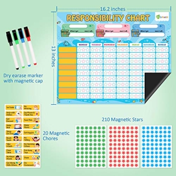 D-FantiX Magnetic Responsibility Chart for Kids Chores