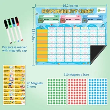 D-FantiX Magnetic Responsibility Chart for Kids Chores