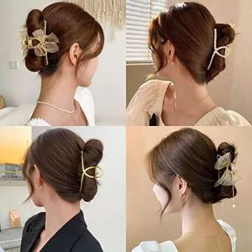 Pink Hair Clips,metal Hair Claw Clips Hair Clips for Thick Thin Hair Nonslip Clip Strong Hold for Women and Girls Hair Accessories Gifts (3)