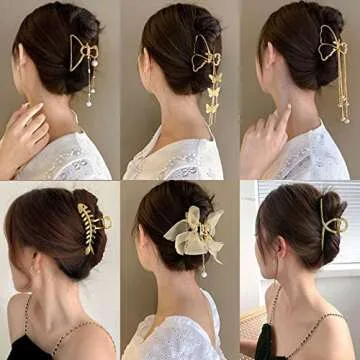 Pink Hair Clips,metal Hair Claw Clips Hair Clips for Thick Thin Hair Nonslip Clip Strong Hold for Women and Girls Hair Accessories Gifts (3)