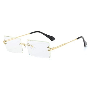 Dollger Rimless Rectangle Sunglasses - Unisex Stylish UV400 Protection