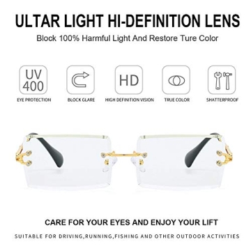 Trendy Dollger Rimless Rectangle Sunglasses for Everyone