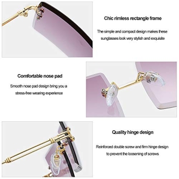 Trendy Dollger Rimless Rectangle Sunglasses for Everyone