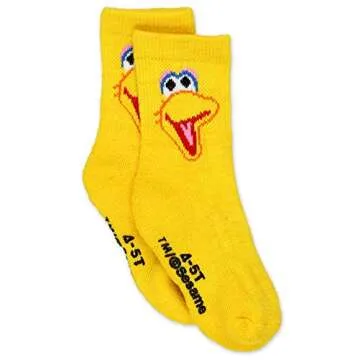 Sesame Street Elmo Baby Toddler Boys Girls 6 Pack Crew Socks with Grippers (12-24 Months, Multicolor)
