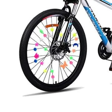 ACKLLR 133 Pieces Bike Wheel Spokes Beads, Colorful Bicycle Decoration Spoke Plastic Clip Round Decor Beads for Kids, Assorted Color and Shapes