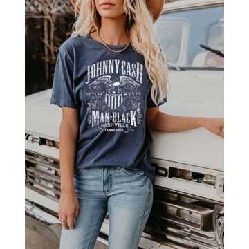 Vintage Country Music Tshirt for Women - Nashville Style Tee