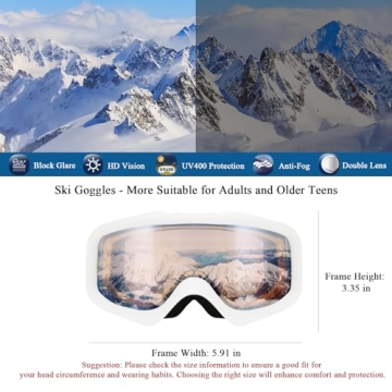 Karsaer Ski Goggles Anti-Fog with 100% UV Protection
