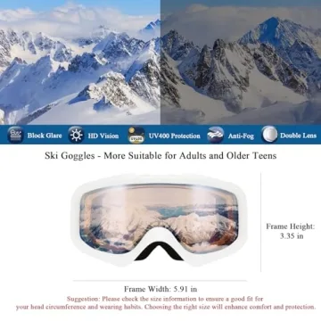 Karsaer Ski Goggles Anti-Fog with 100% UV Protection