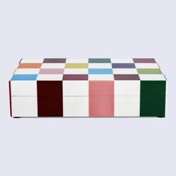 Handicrafts Home Handmade Medley Jester Collection Decorative Jewelry Box Organizer – Keepsakes, Trinkets, and Home Decor – Antique Coffee Table Storage, Memory Box, Farmhouse Style Decor, 10x6x2.5