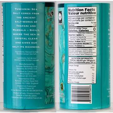 Tuscanini Coarse Mediterranean Sea Salt - 16oz Tube from Sicily, Italy