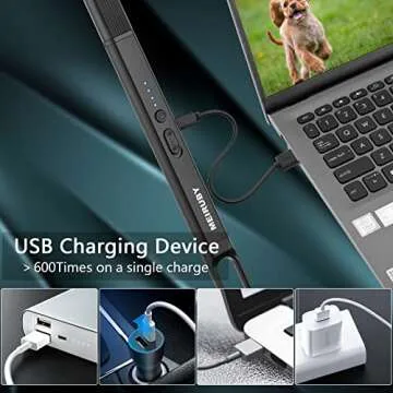 MEIRUBY Electric Candle Lighter (USB Rechargeable Arc Windproof Flameless ), Mothers Day Gifts for Women Mom Nana Wife Sister Nana Men Dad Boyfriend