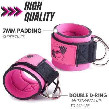 Ankle Strap for Cable Machine Attachments for Gym Ankle Straps for Cable Machines Straps Foot Straps...