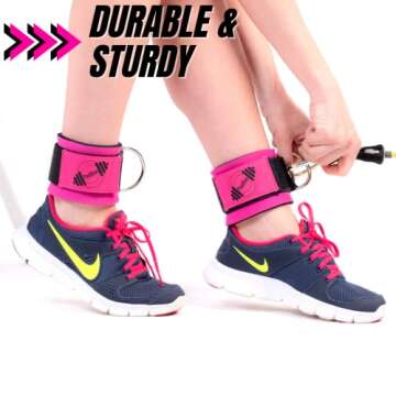 Ankle Strap for Cable Machine Attachments for Gym Ankle Straps for Cable Machines Straps Foot Straps for Cable Machine Attachment Glute Machine Gym Accessories for Women (Pink)