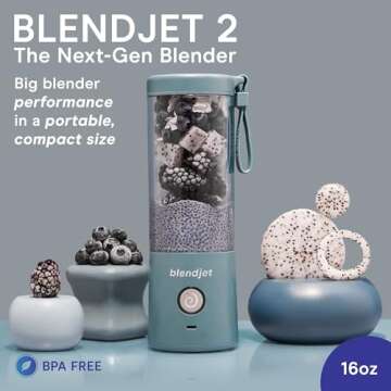 BlendJet Portable Blender for Smoothies & Shakes - 16oz BlendJet 2 Cordless Personal & Small Blender...