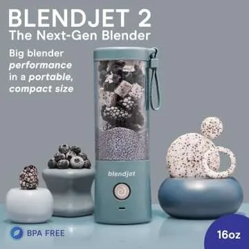 BlendJet Portable Blender for Smoothies & Shakes - 16oz BlendJet 2 Cordless Personal & Small Blender...