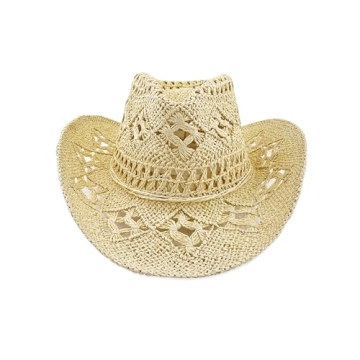 XUDONGXU Straw Cowboy Hat for Unisex - Ideal for Outdoor Adventures and Fashion