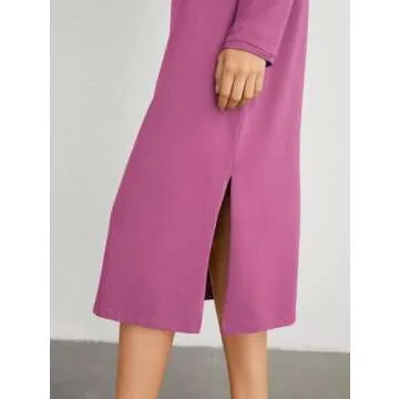 Andeip Comfy Women's Nightgown Long Sleeve Sleepwear