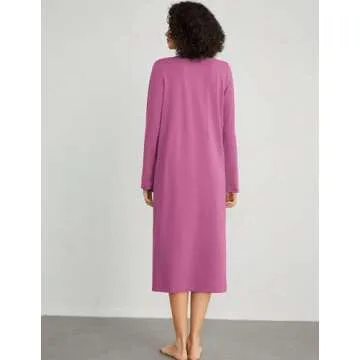 Andeip Comfy Women's Nightgown Long Sleeve Sleepwear