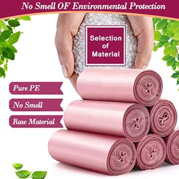 4 Gallon Pink Trash Bags - Durable, Leak-Proof Liner 180 pcs