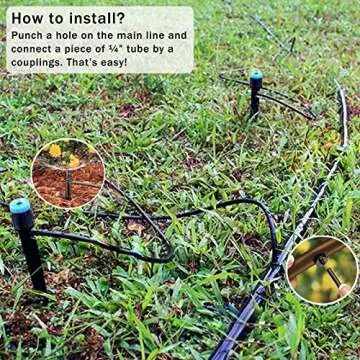 MIXC Drip Emitters 50PCS Adjustable Flow Garden Watering