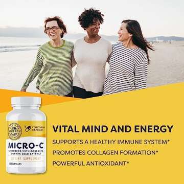 Vimergy Micro-C® Capsules – Supports Immune Health* – Promotes Collagen Production – Supports Healthy Joints & Bones* – Kosher, Vegan & Gluten-Free – Regular Size 180 Capsules