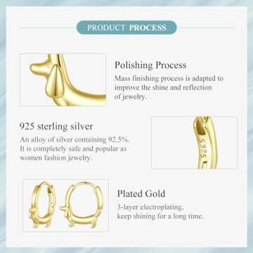 Dachshund Hoop Earrings - Cute Gold Plated Sterling Silver