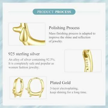 Dachshund Hoop Earrings - Cute Gold Plated Sterling Silver