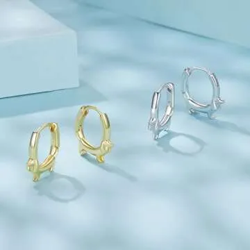 Dachshund Hoop Earrings - Cute Gold Plated Sterling Silver