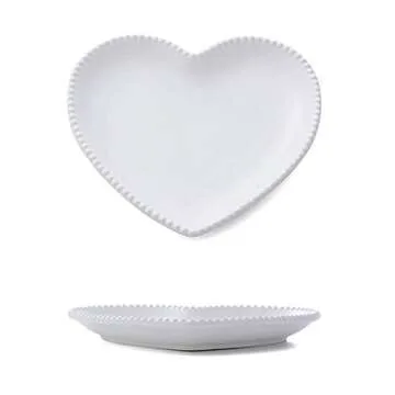 Heart Shaped Ceramic Plates Set of 4 - Elegant Dining