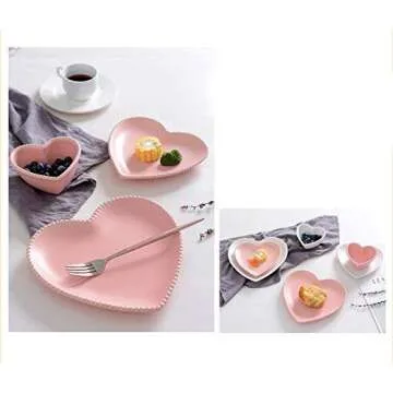 Heart Shaped Ceramic Plates Set of 4 - Elegant Dining