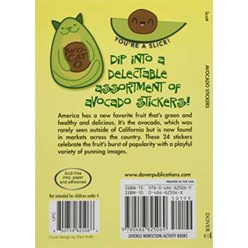 Avocado Stickers for Crafting and Creative Fun