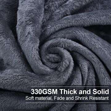 EASELAND Soft King Size Blanket Winter Warm Microplush Lightweight Thermal Fleece Blankets for Couch Bed Sofa,90x108 Inches,Dark Grey