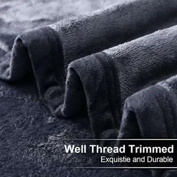 EASELAND Soft King Size Blanket Winter Warm Microplush Lightweight Thermal Fleece Blankets for Couch Bed Sofa,90x108 Inches,Dark Grey