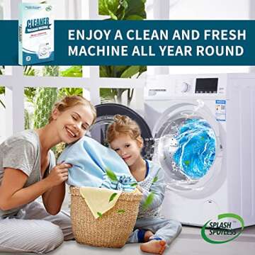 SPLASH SPOTLESS® Washing Machine Cleaner Deep Cleaning for HE Top Load Washers and Front Load, 24 Tablets.