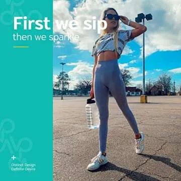 Venture Pal Large 1 Gallon/128 OZ (When Full) Motivational BPA Free Leakproof Water Bottle with Straw & Time Marker Perfect for Fitness Gym Camping Outdoor Sports-Clear-Black