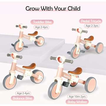 Tricycle for Toddlers 1-3 | Safe 4 in 1 Balance Bike