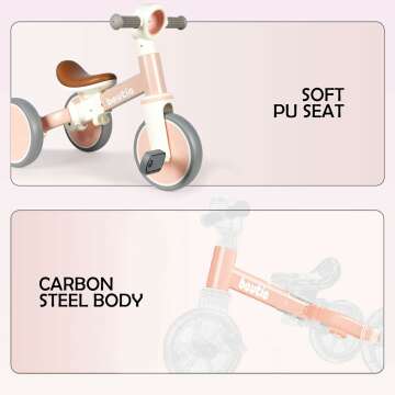 Tricycle for Toddlers 1-3 | Safe 4 in 1 Balance Bike