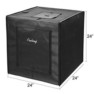 Finnhomy 24x24 Photo Box Professional Portable Photo Studio Photo Light Studio Photo Tent Light Box Table Top Photography Shooting Tent Box Lighting Kit
