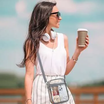 USPECLARE Clear Purse Stadium Approved Messenger Bag for Men and Women - CrossBody Bag