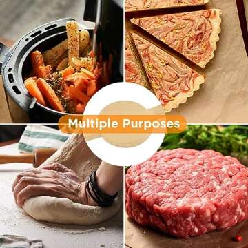 GeeRic 100 Pcs Baking Parchment Paper, 9 inch Round Cake Pan Liner with Lift Tab, Non-Stick Precut Baking Parchment for Baking Cookies, Bread (Unbleached)