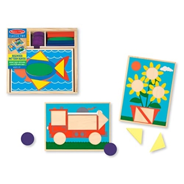 Melissa & Doug Beginner Wooden Pattern Blocks Educational Toy