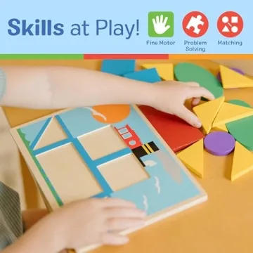 Melissa & Doug Beginner Wooden Pattern Blocks Educational Toy