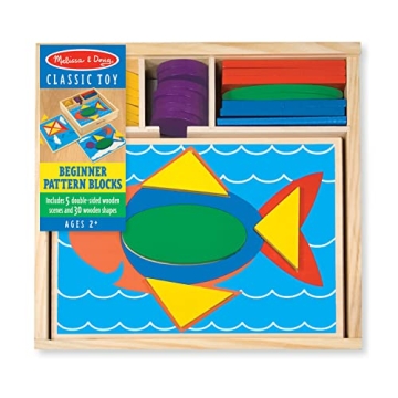 Melissa & Doug Beginner Wooden Pattern Blocks Educational Toy