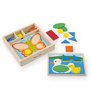 Melissa & Doug Beginner Wooden Pattern Blocks Educational Toy