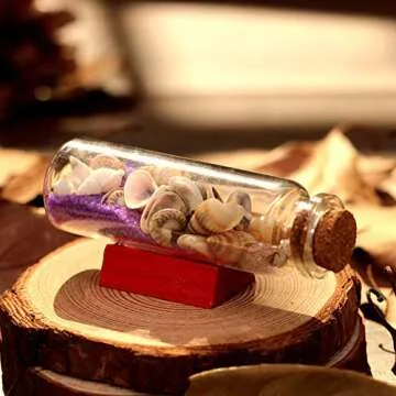 Danmu 40ml Small Glass Bottles, Mini Bottles, Jars with Wood Cork Stoppers, Wish Bottles, Message Bottles for Wedding Favors, Baby Shower Favors, DIY Craft 12 Pack 1.18" x 3.14"