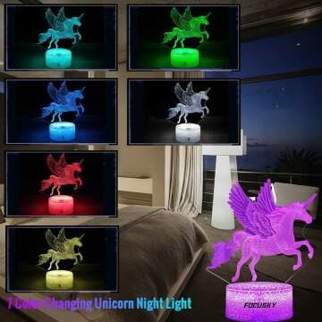 Unicorn Night Light for Kids with Touch & Remote Control