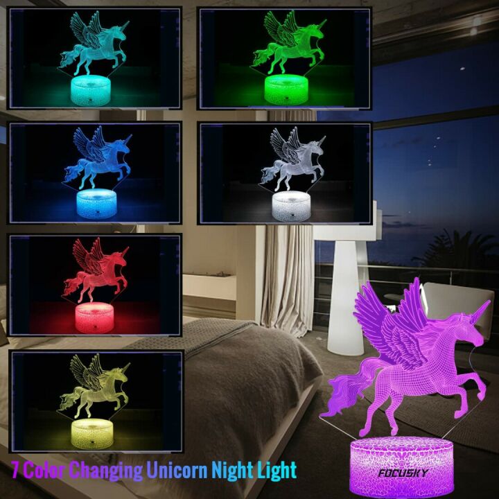 Unicorn Night Light for Kids with Touch & Remote Control